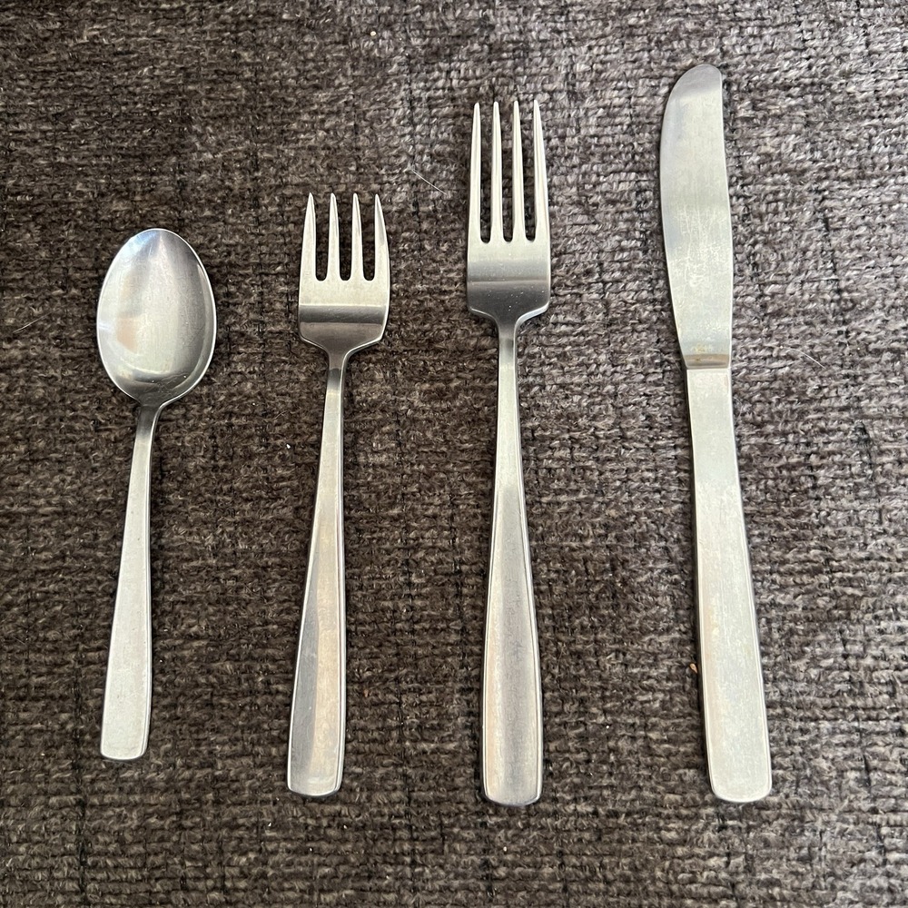 Gense Extra Stainless Sweden Flatware Set 4pc‎ Mid Century Modern Tapered Handle